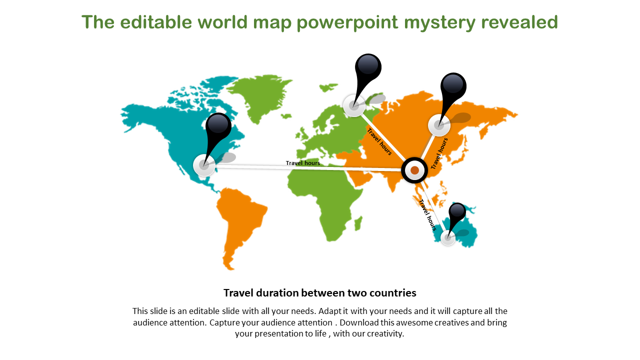 Get innovative Editable World Map PowerPoint slides